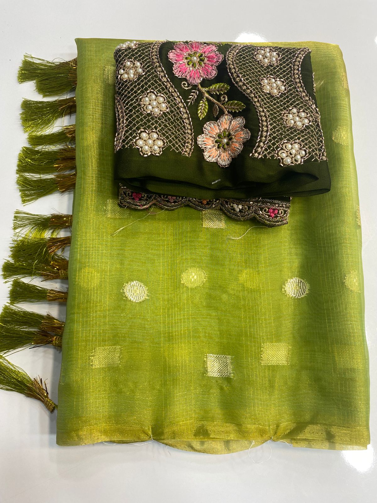 Fancy Georgette Zari Butta Saree (3098)