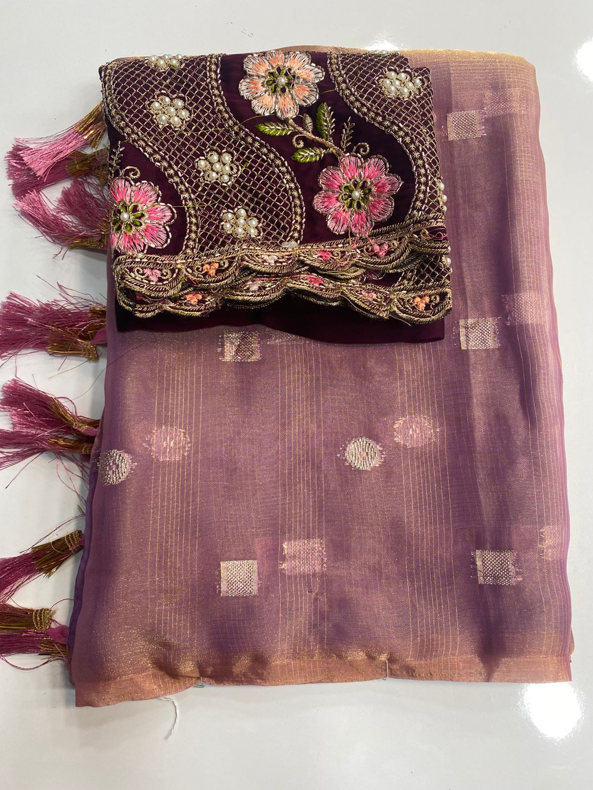 Fancy Georgette Zari Butta Saree (3098)