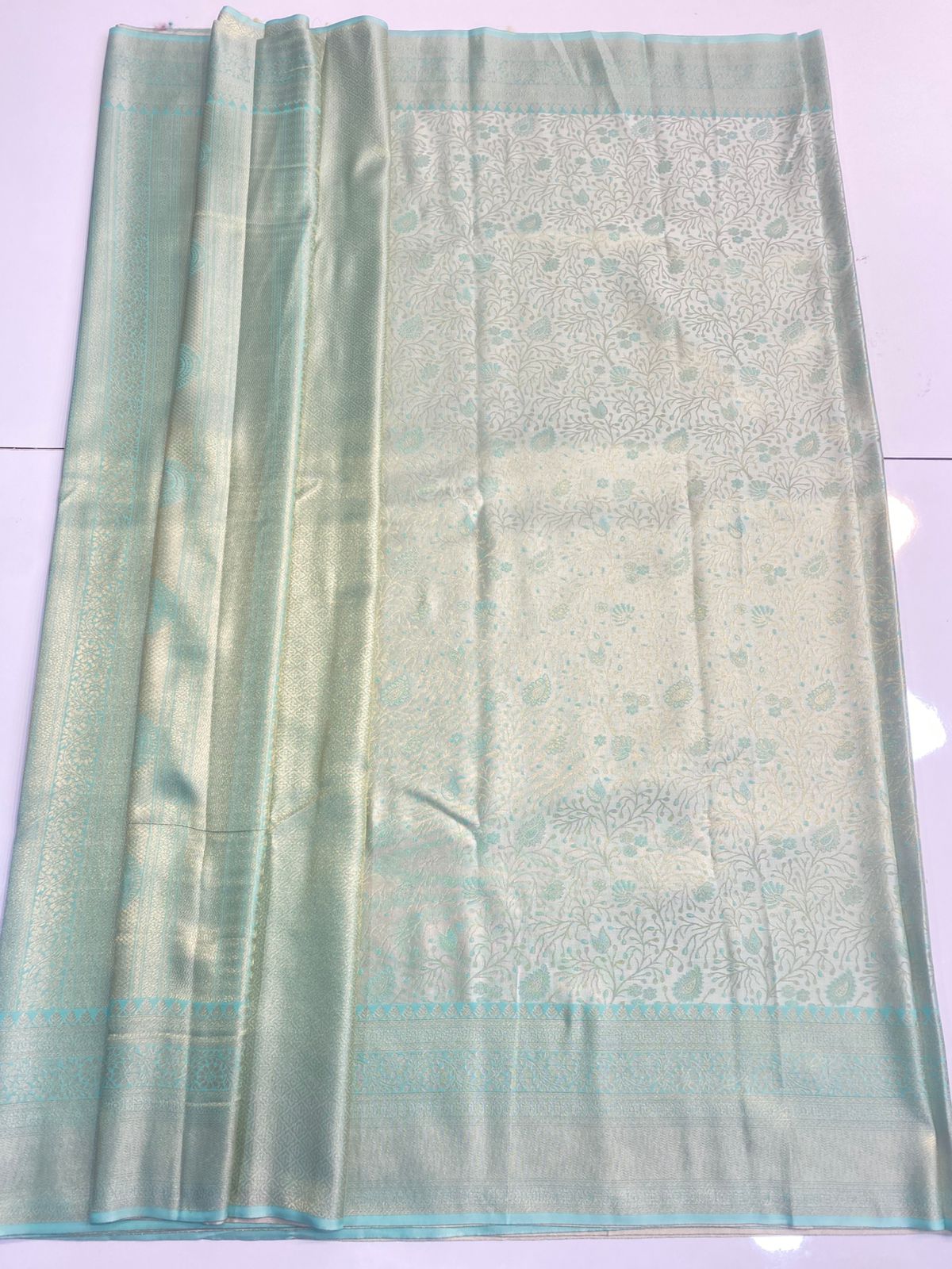 Semi Silk Tissue Broket Satin Saree (3026)