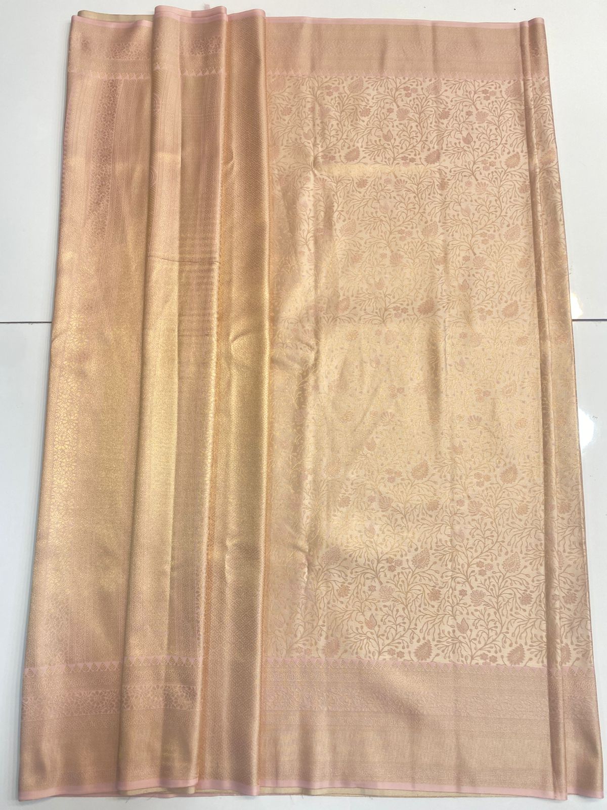 Semi Silk Tissue Broket Satin Saree (3026)