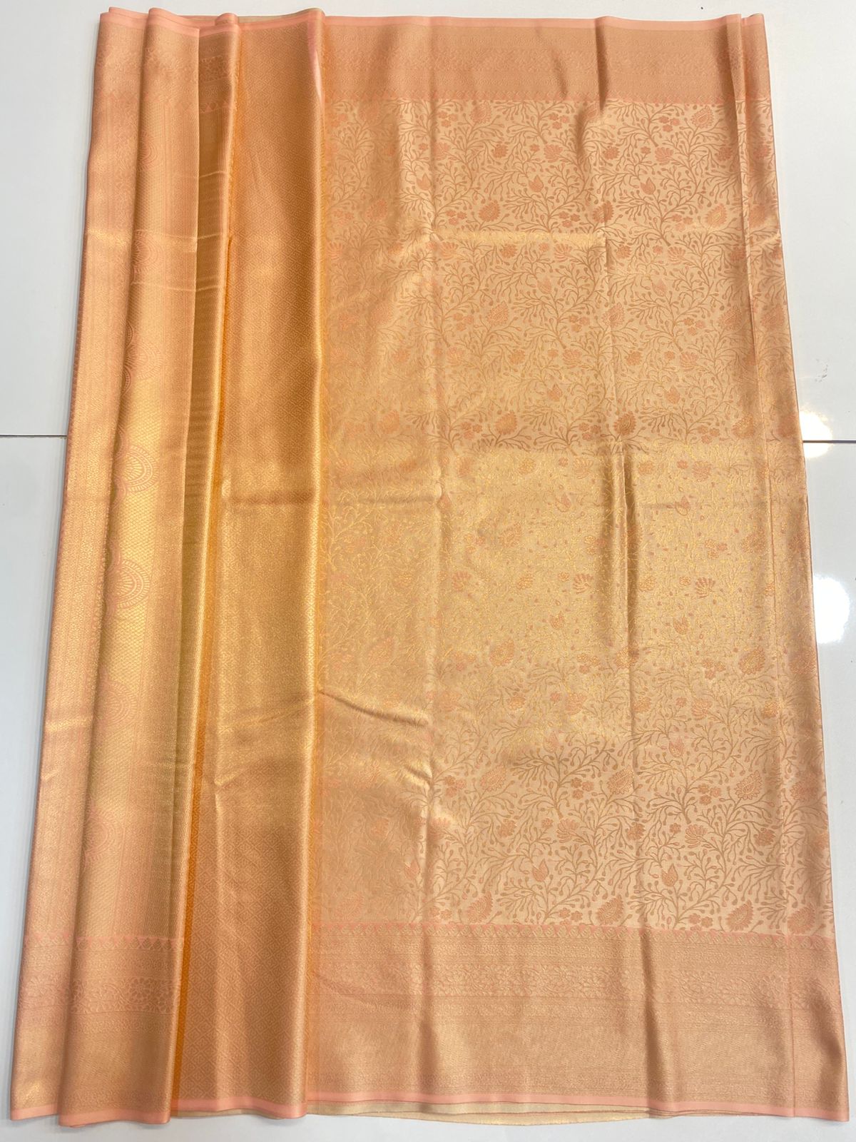 Semi Silk Tissue Broket Satin Saree (3026)