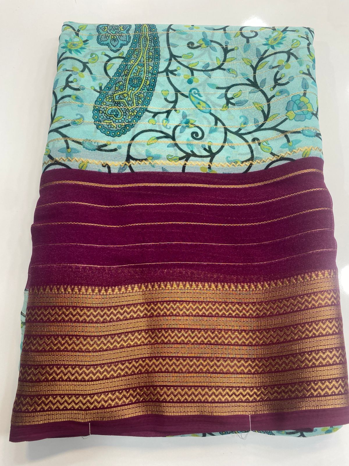 Fancy Georgette Digital Print Saree (3092)