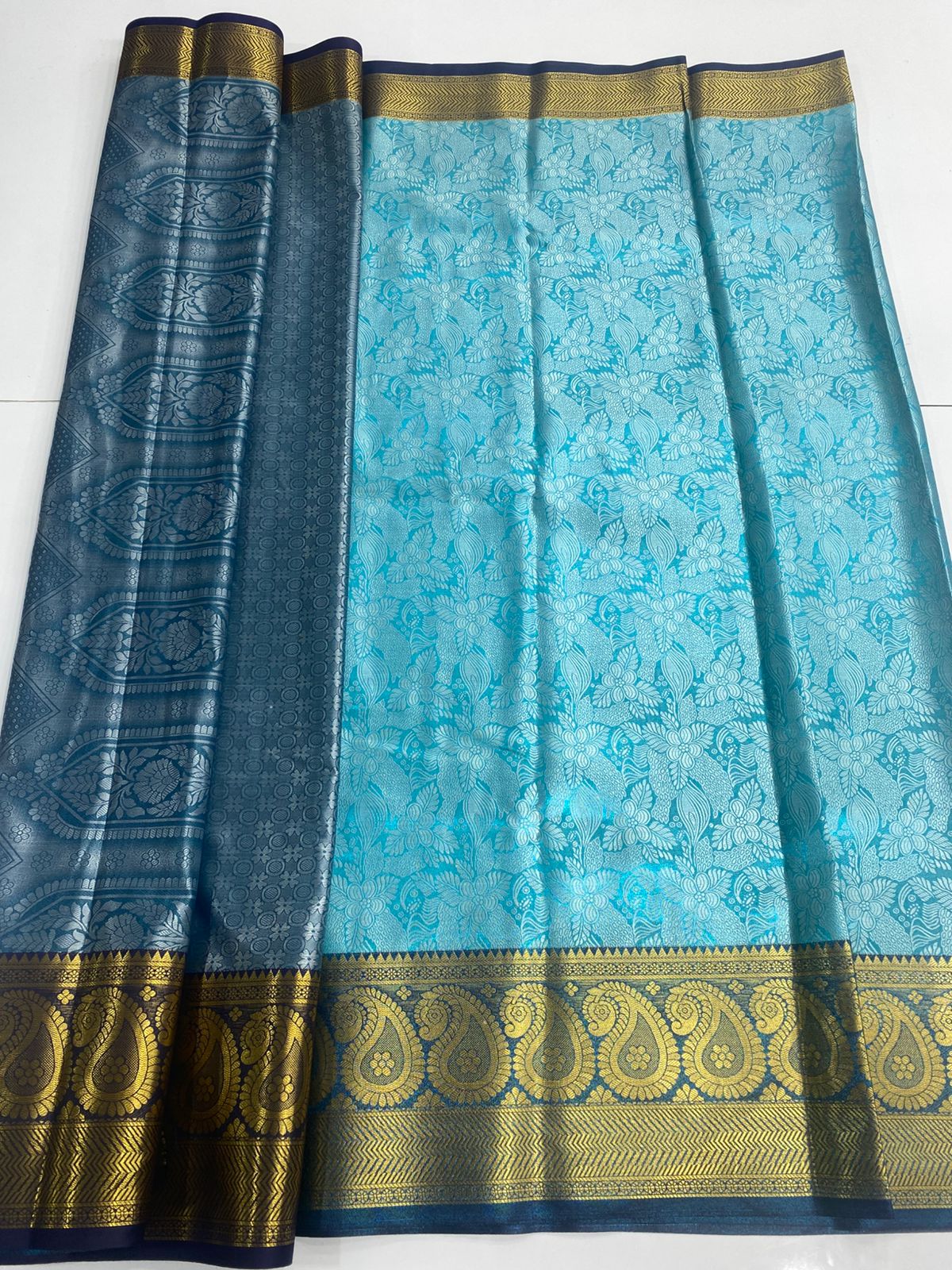 Semi Silk Broket Saree (3128)