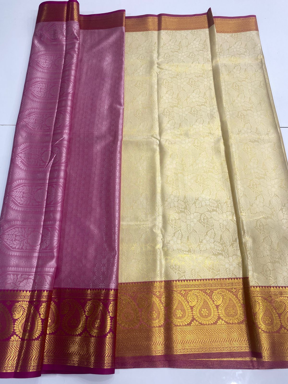 Semi Silk Broket Saree (3128)