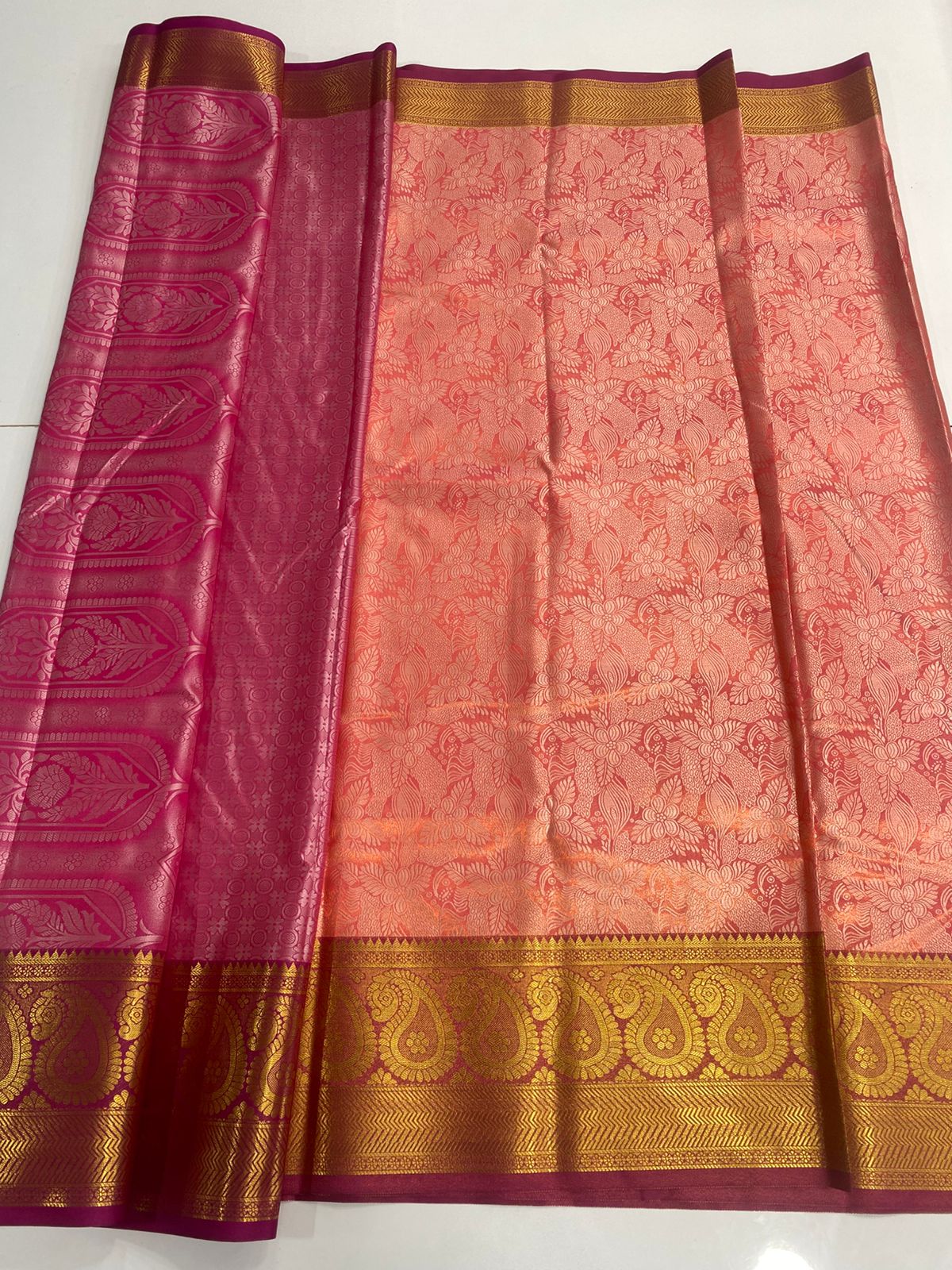 Semi Silk Broket Saree (3128)
