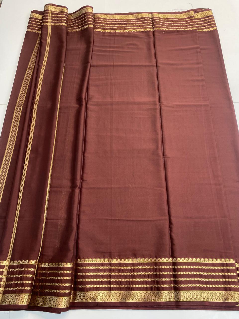 Mysore Crepe Chocolate Saree (3130)