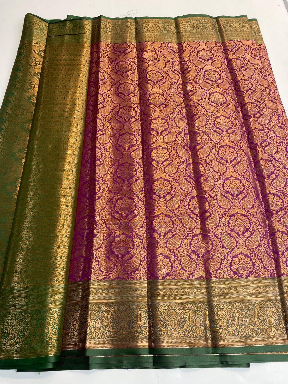 Semi Silk Broket Saree (3113D)