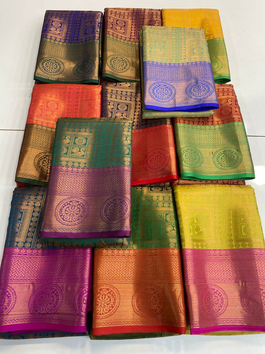 Semi Silk Broket Saree  ( 311.3-R )