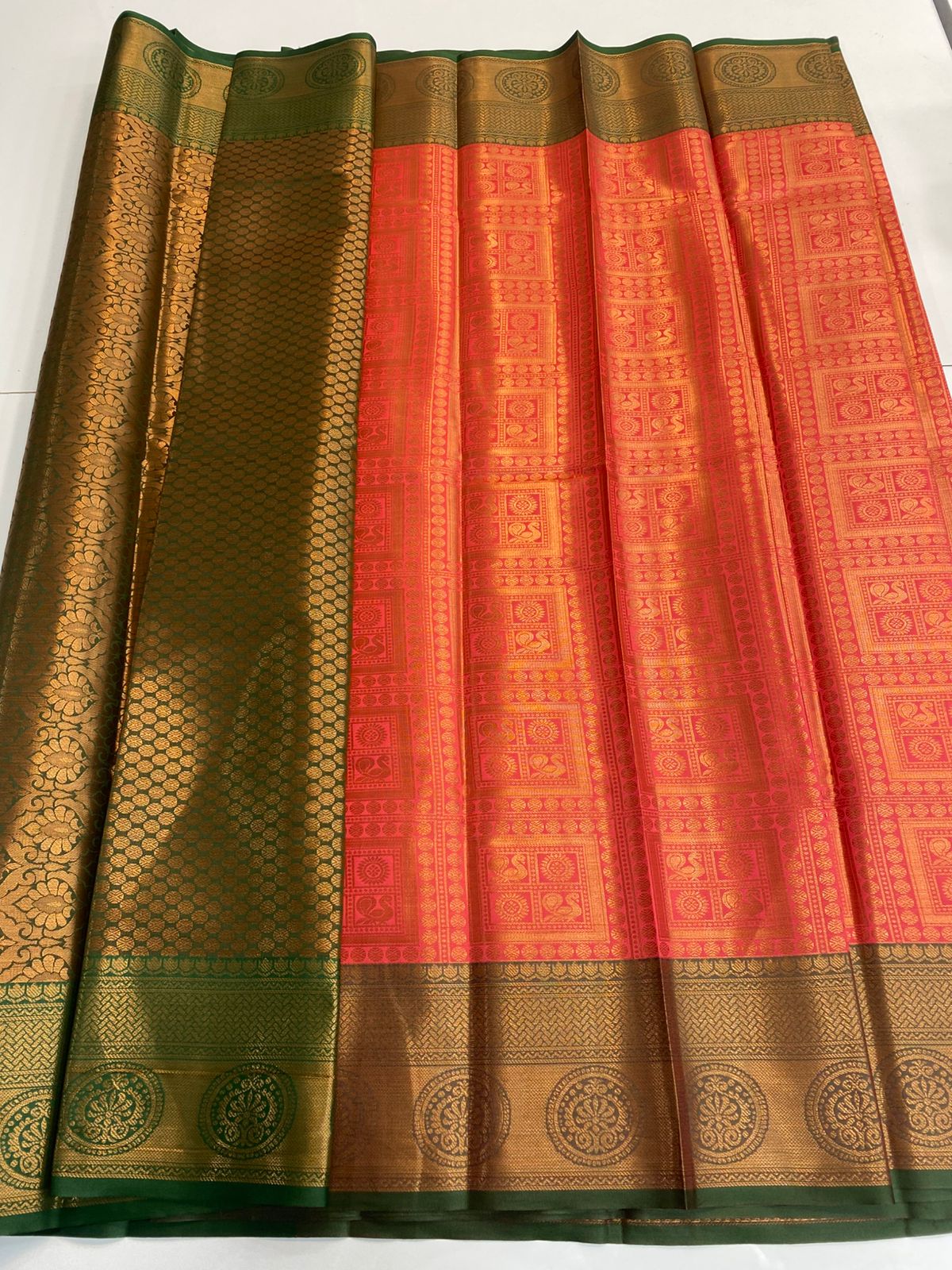 Semi Silk Broket Saree (3113E)