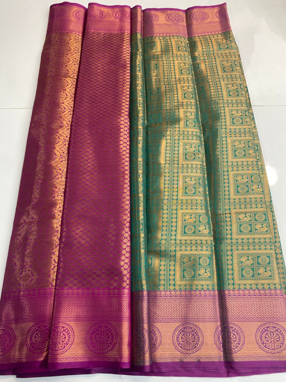 Semi Silk Broket Saree (3113E)
