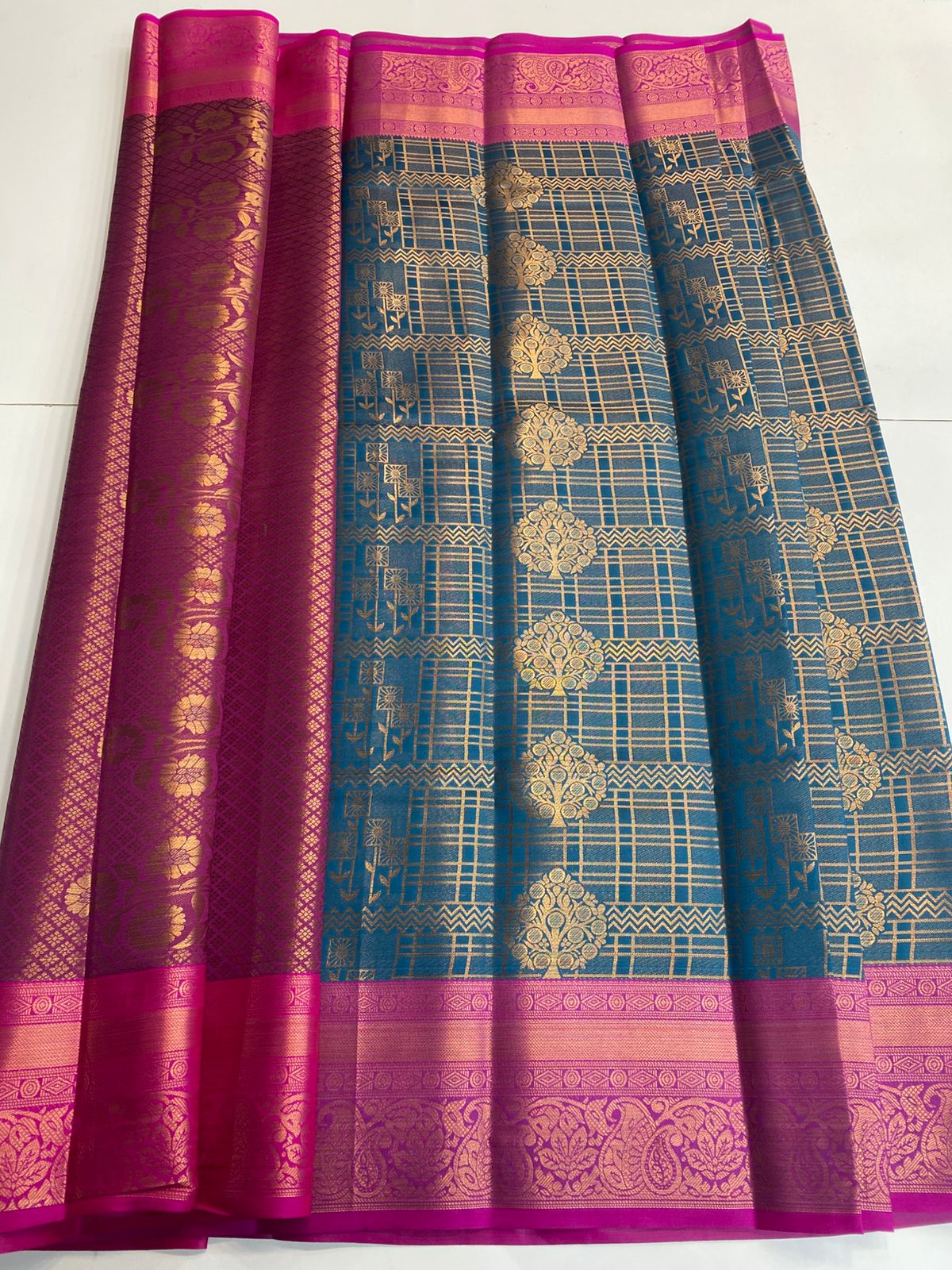 Semi Silk Broket Saree (3113F)