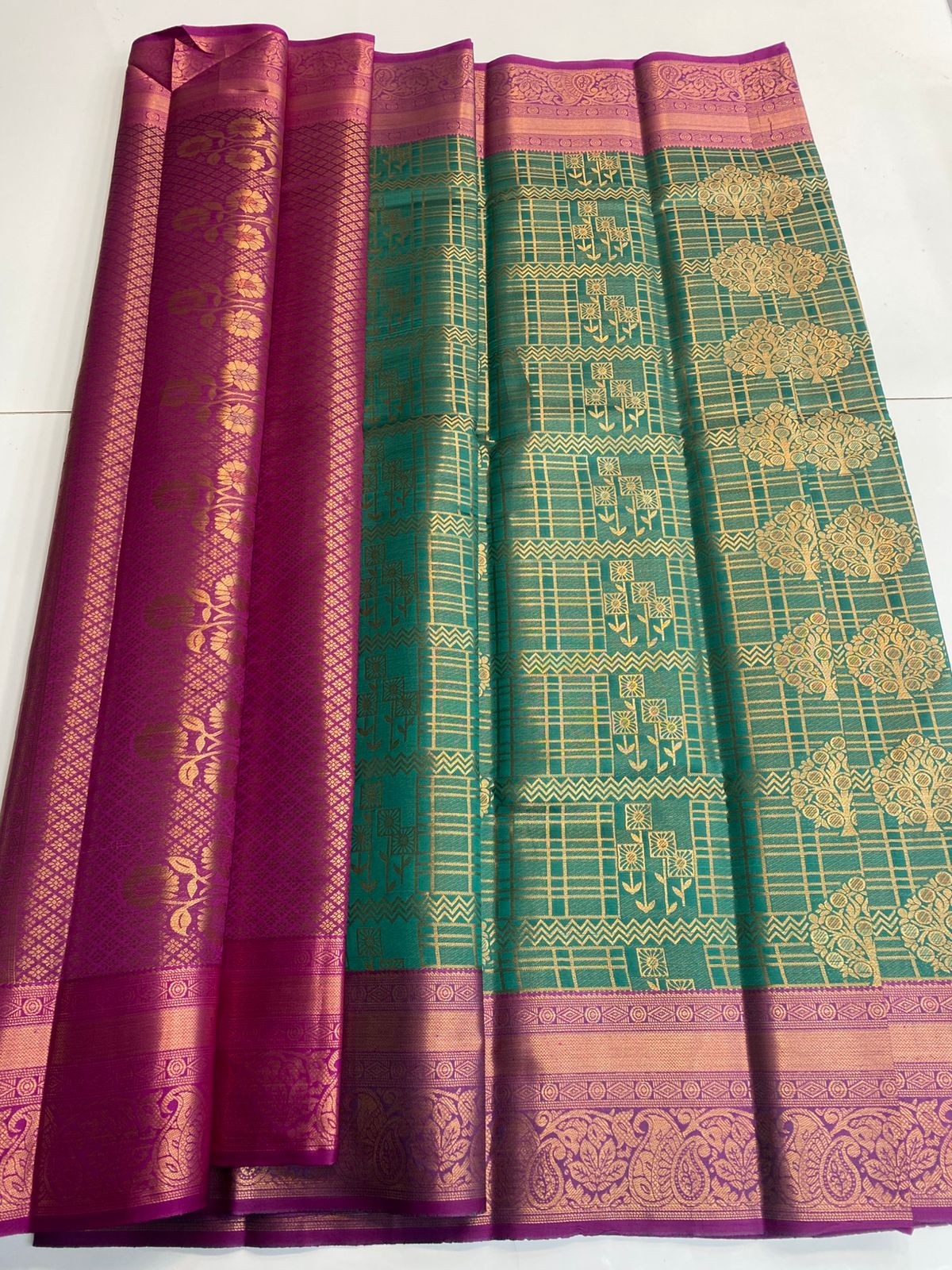 Semi Silk Broket Saree (3113F)