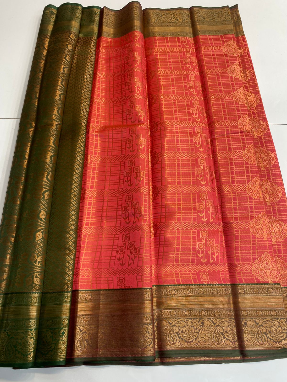 Semi Silk Broket Saree (3113F)