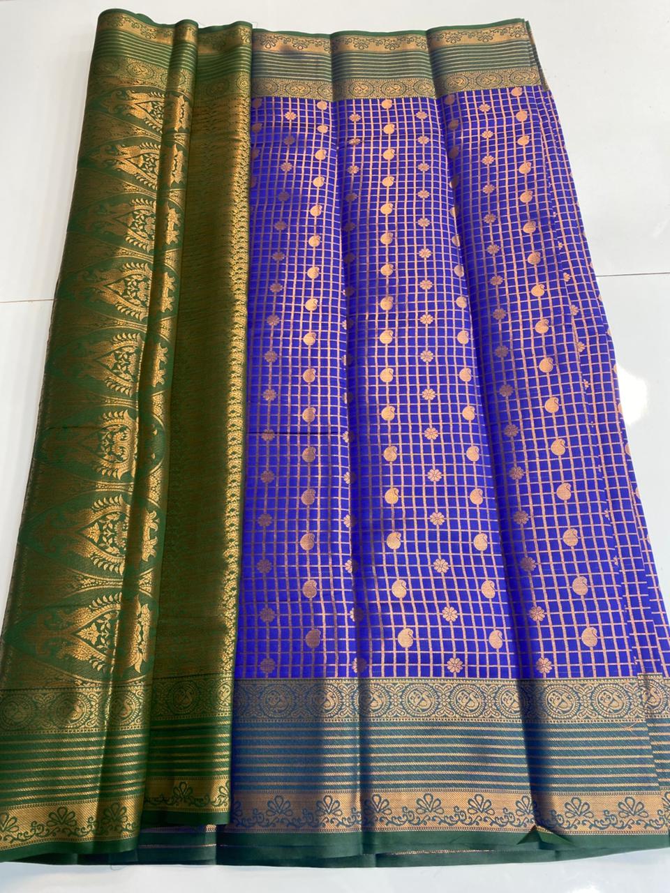 Semi Silk Broket Saree (3113H)