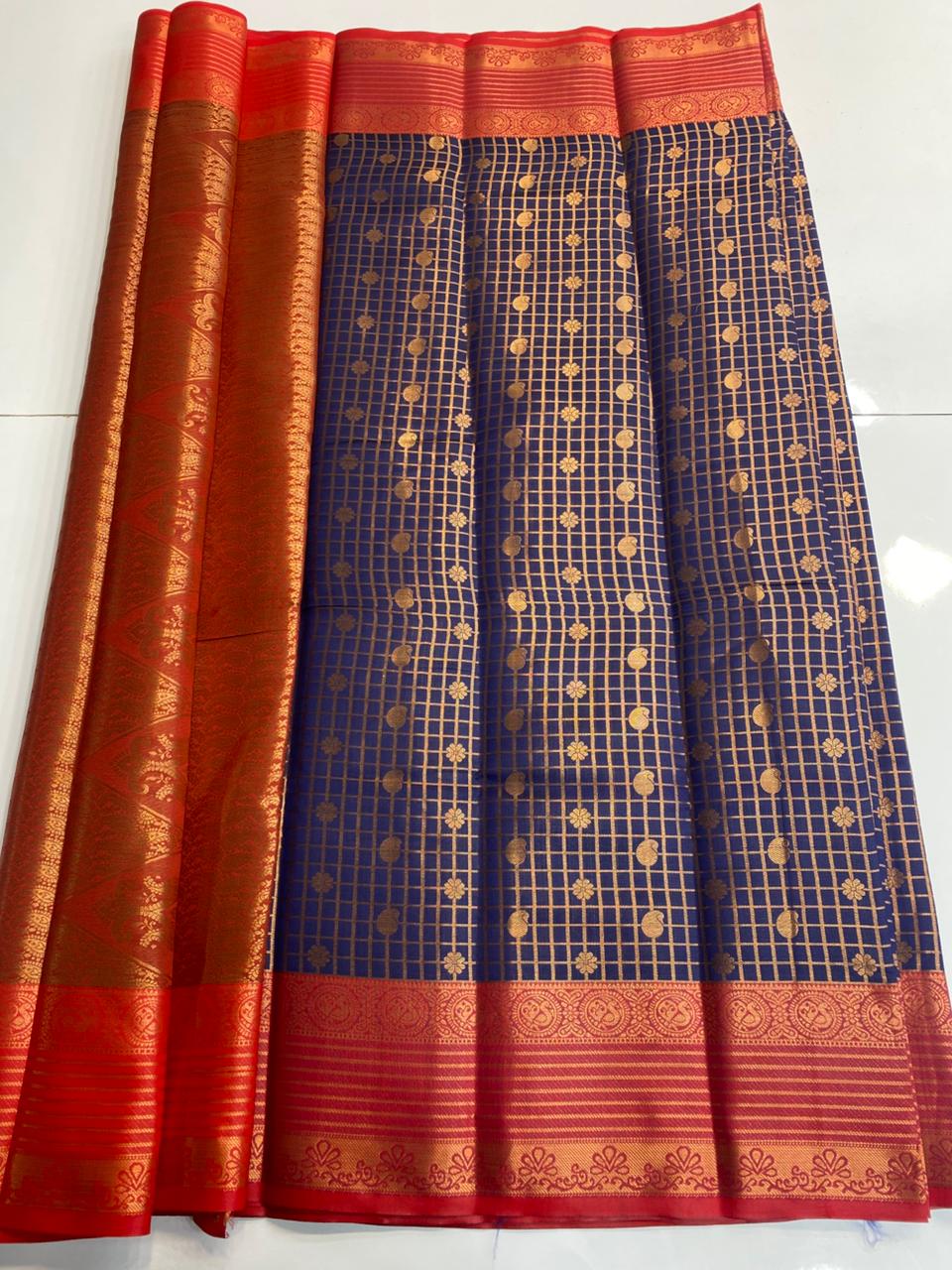 Semi Silk Broket Saree (3113H)