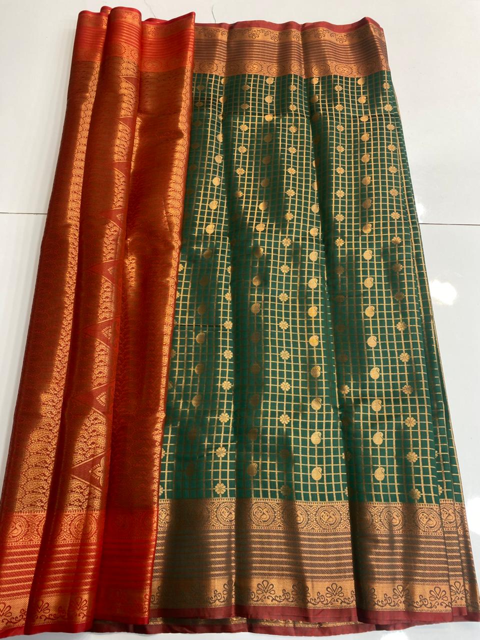 Semi Silk Broket Saree (3113H)