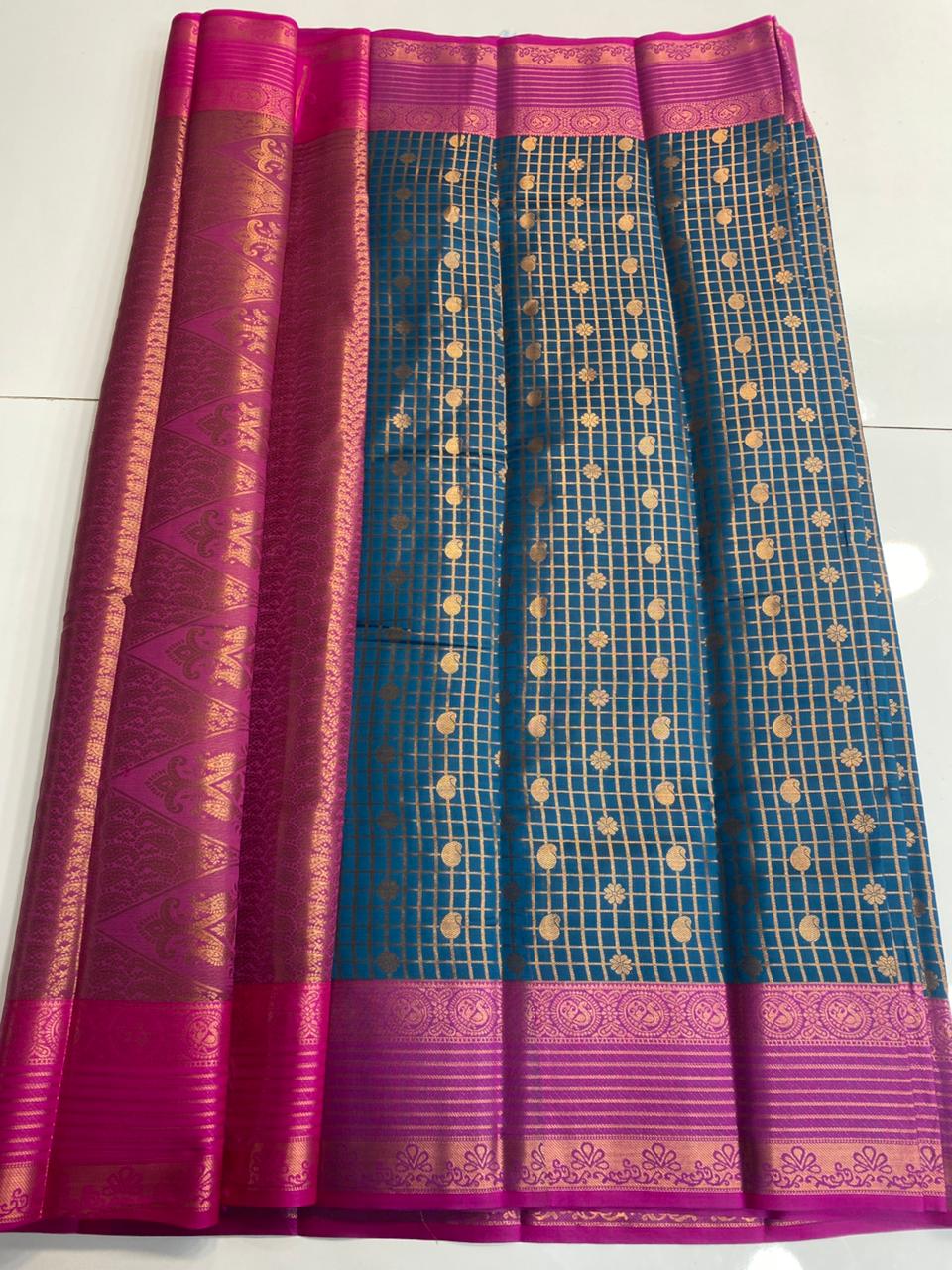 Semi Silk Broket Saree (3113H)