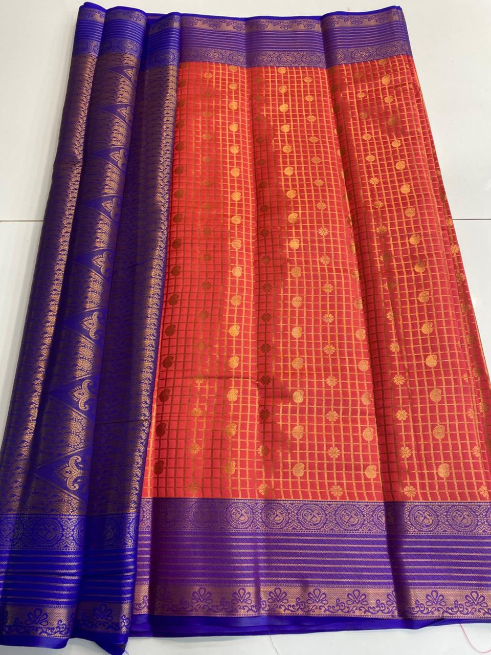 Semi Silk Broket Saree (3113H)