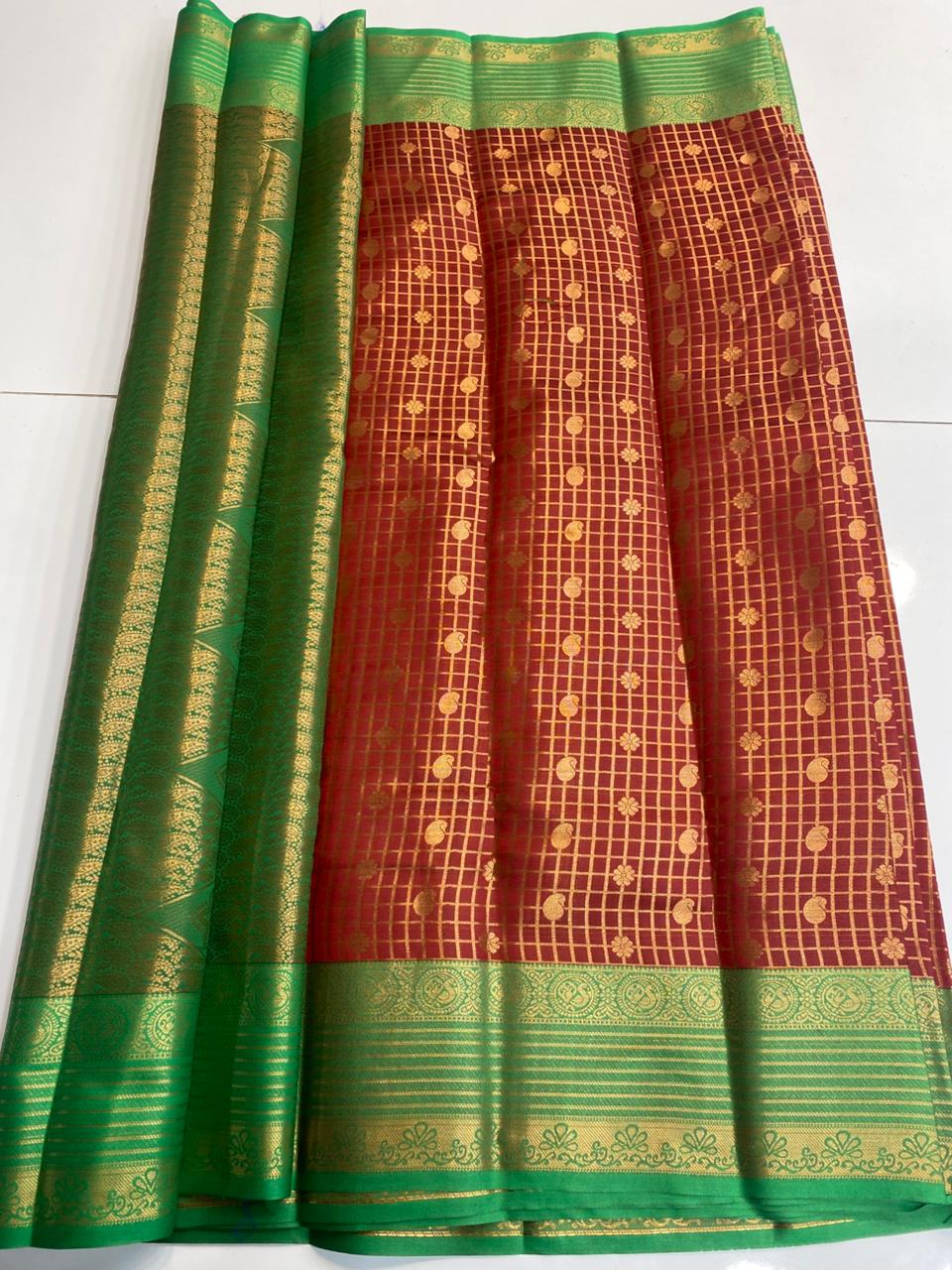 Semi Silk Broket Saree (3113H)