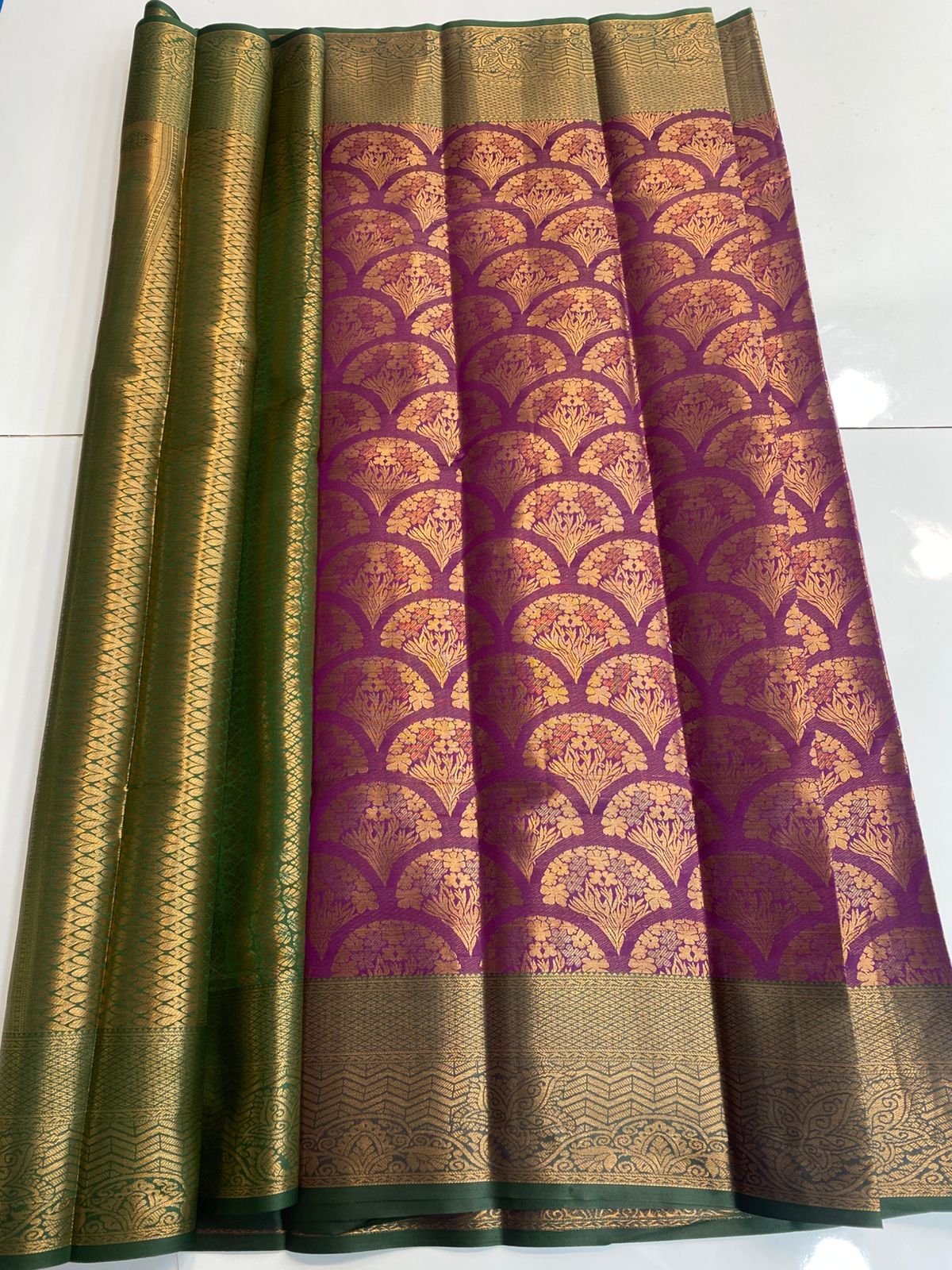 Semi Silk Broket Saree (3113I)