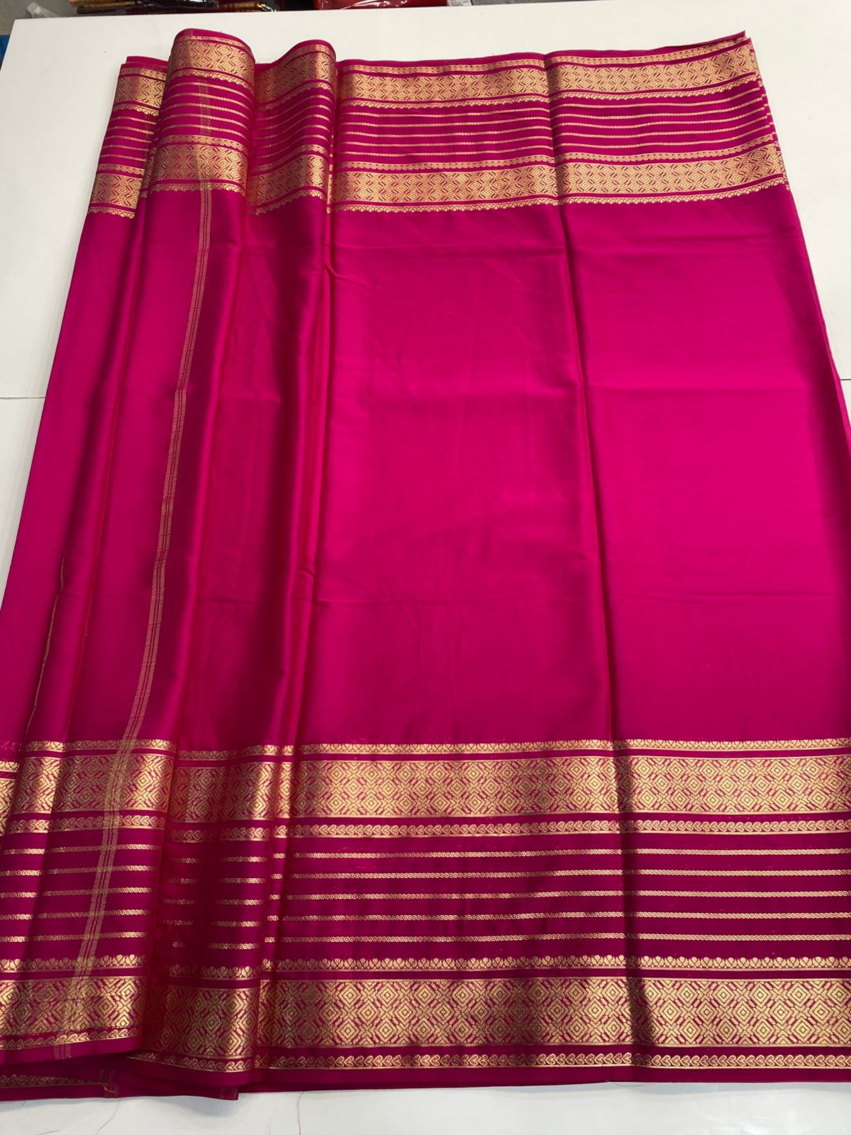 Mysore Crepe Self Bentex Border Saree (3142)
