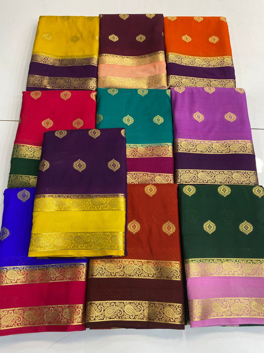 Mysore Crepe Butta Saree (3156)