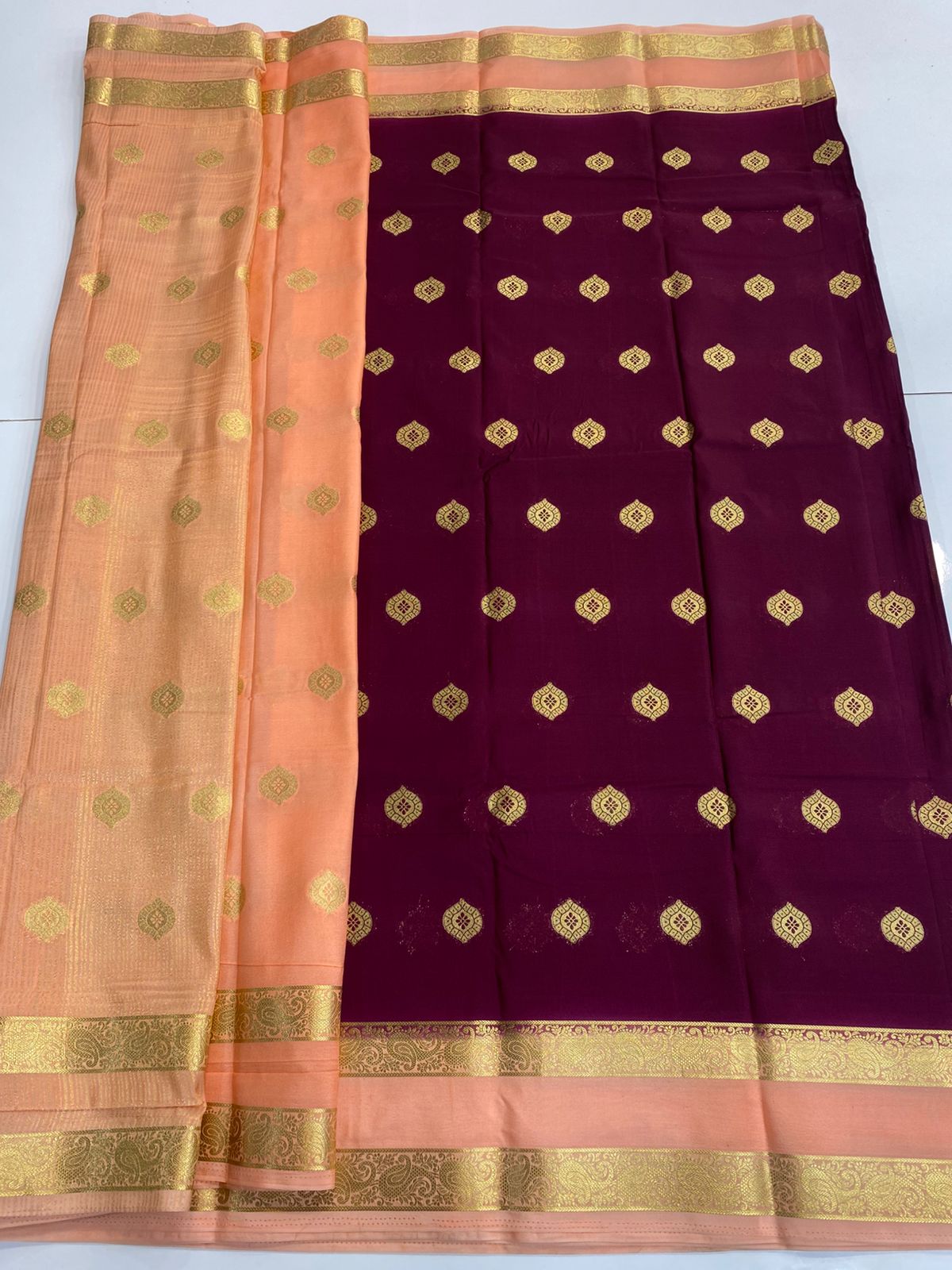 Mysore Crepe Butta Saree (3156)
