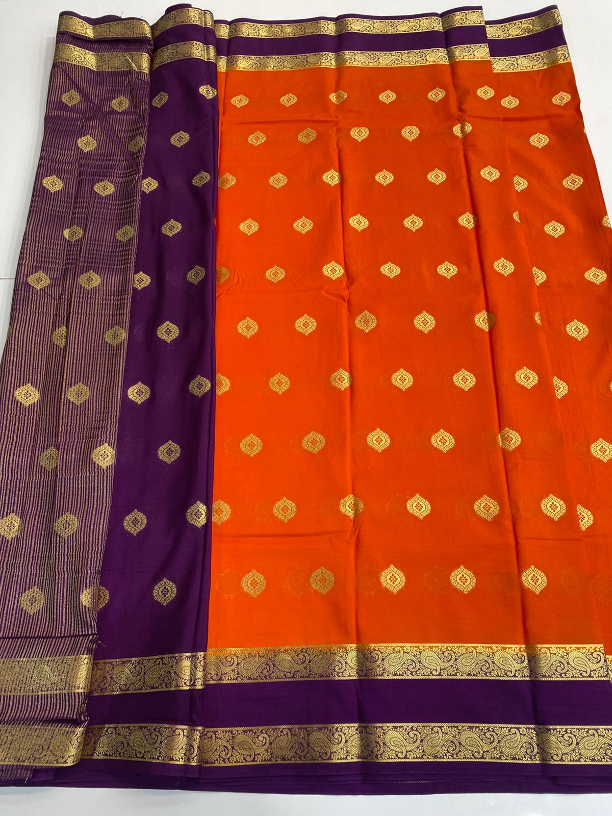 Mysore Crepe Butta Saree (3156)