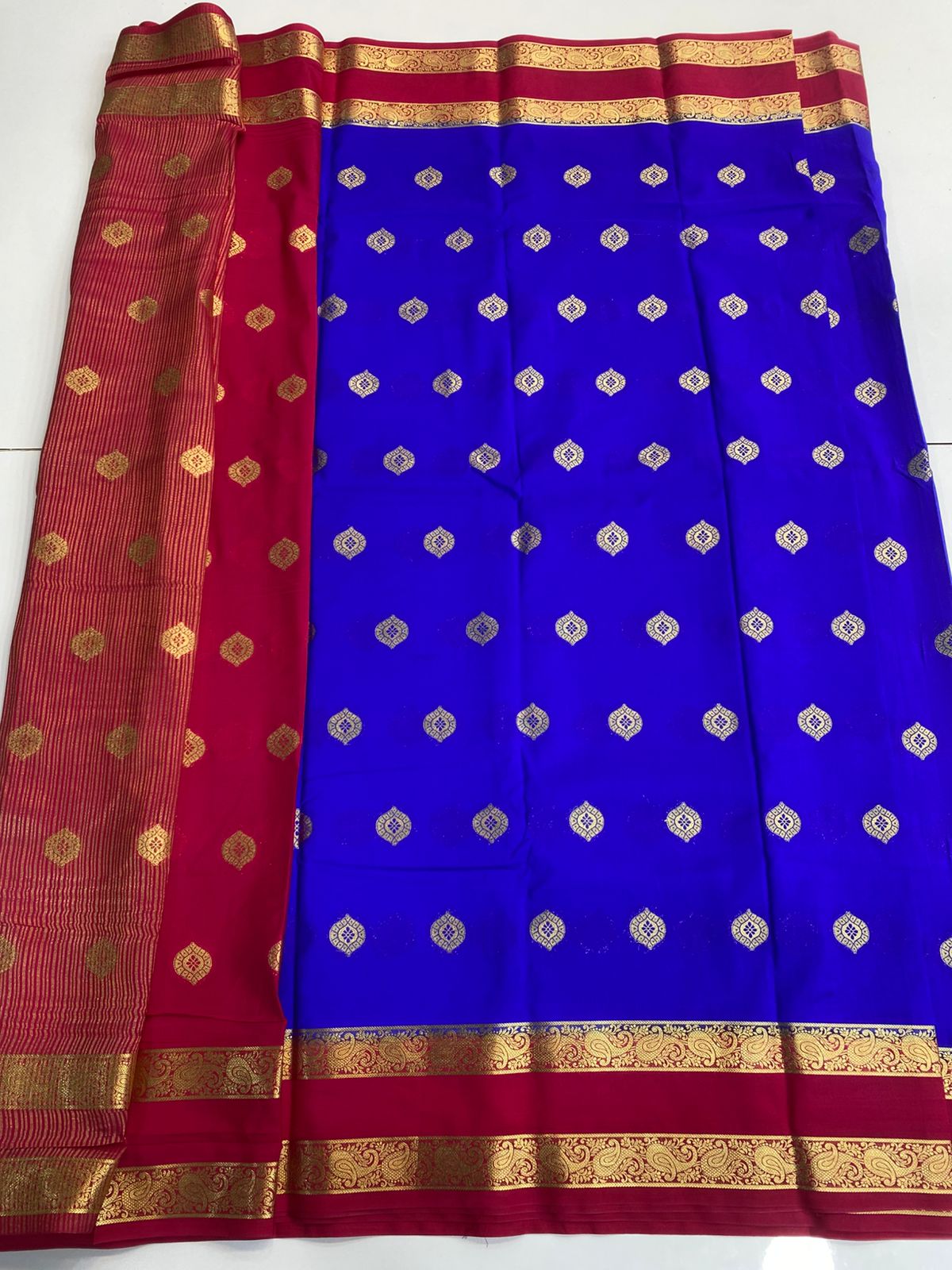 Mysore Crepe Butta Saree (3156)
