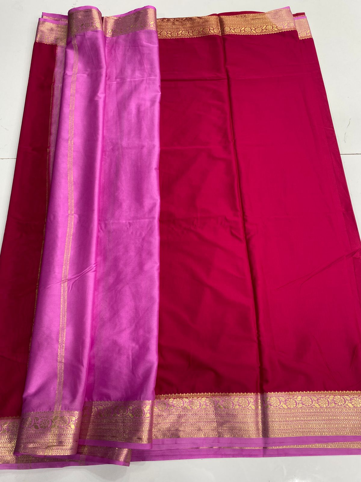 Mysore Crepe Zari Border Saree(3166A)