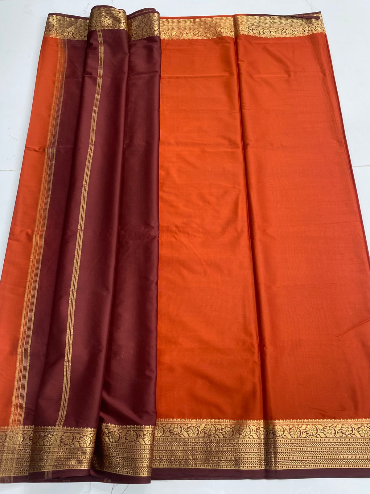Mysore Crepe Zari Border Saree(3166A)