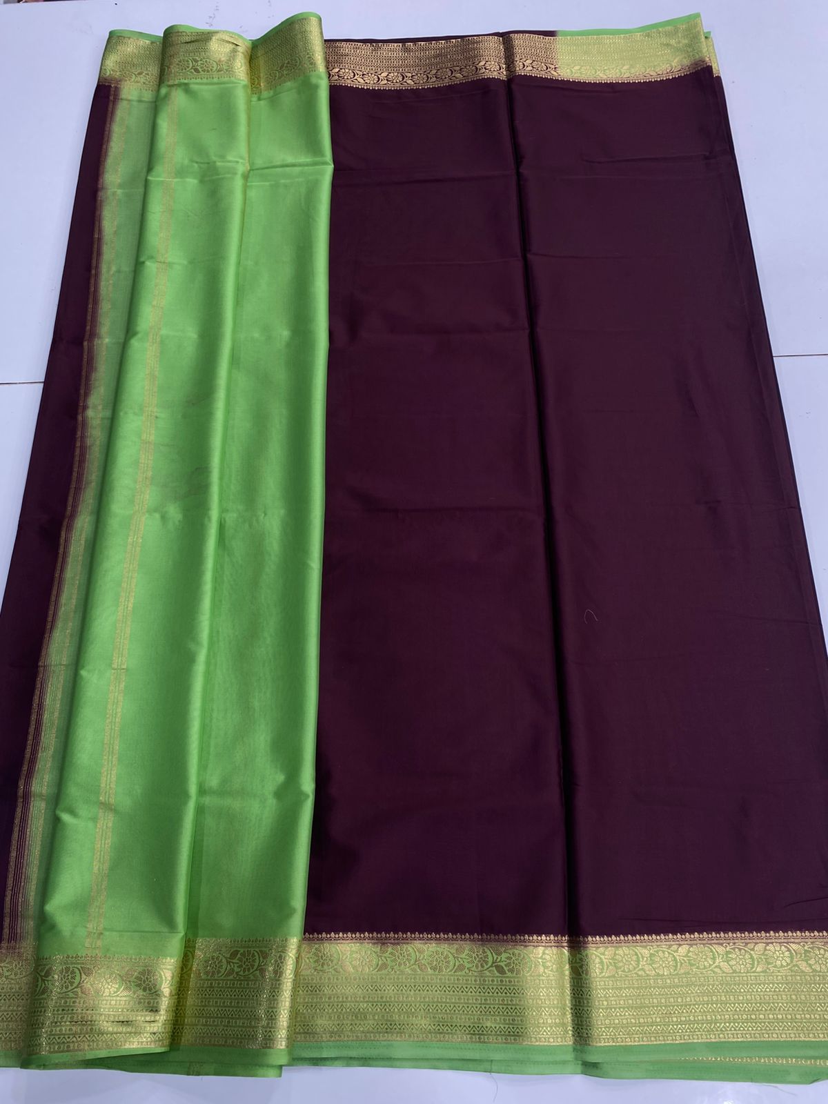 Mysore Crepe Zari Border Saree(3166A)
