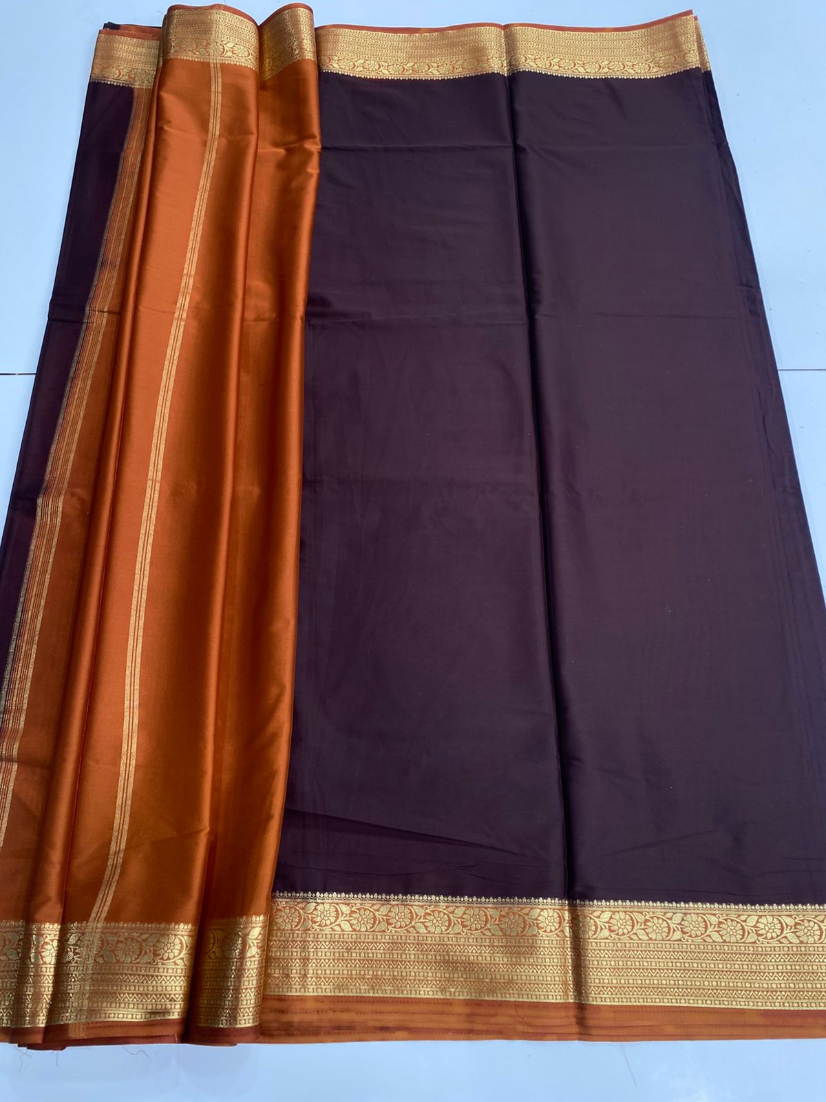 Mysore Crepe Zari Border Saree(3166A)