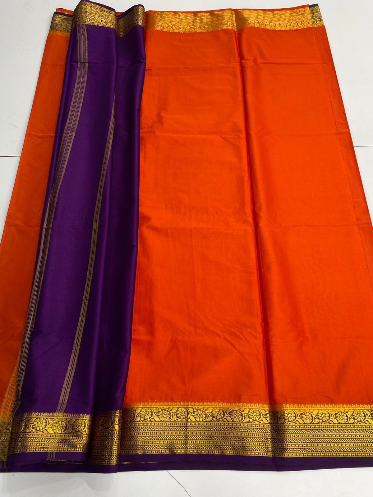 Mysore Crepe Zari Border Saree(3166A)