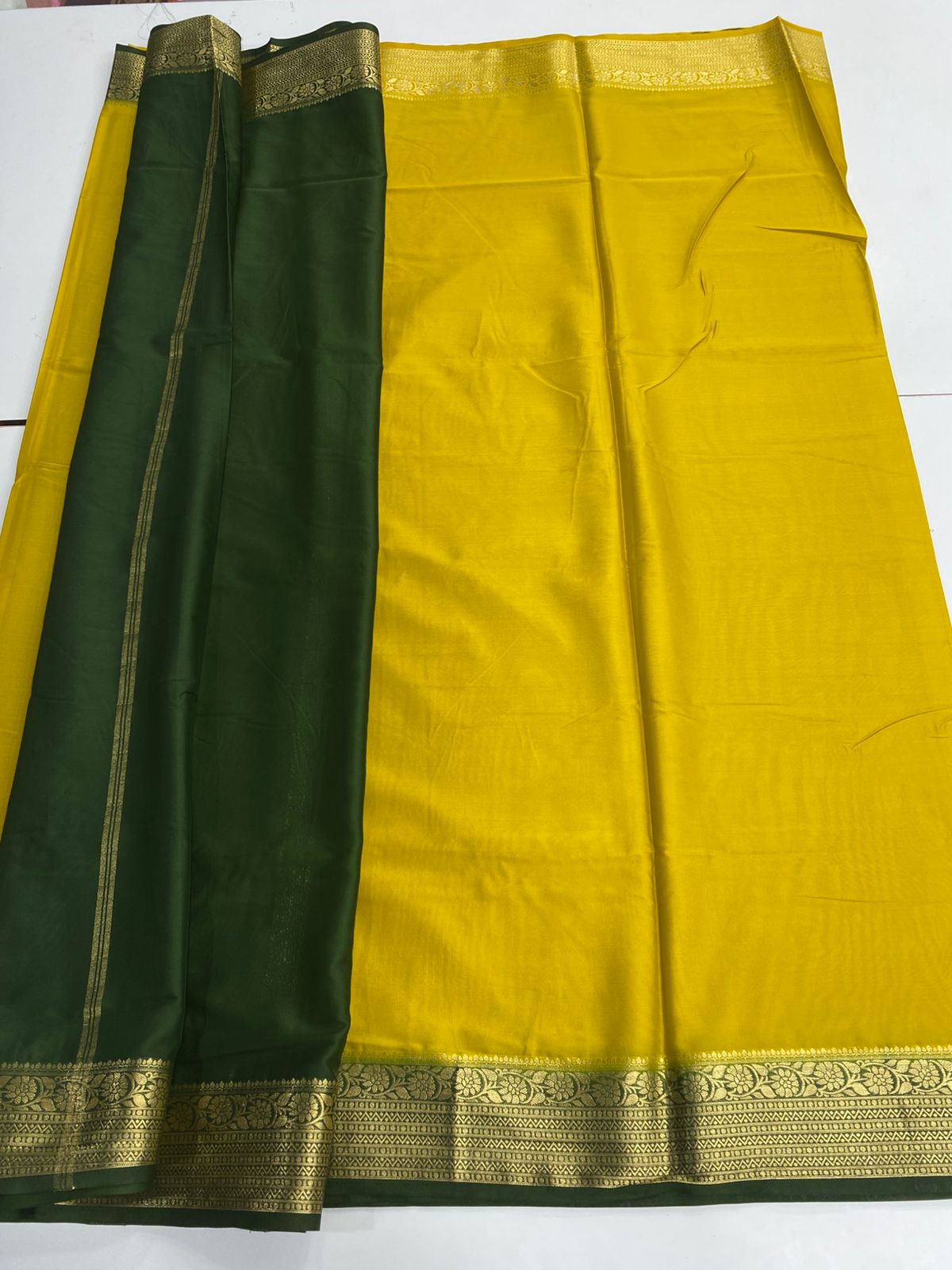 Mysore Crepe Zari Border Saree(3166A)
