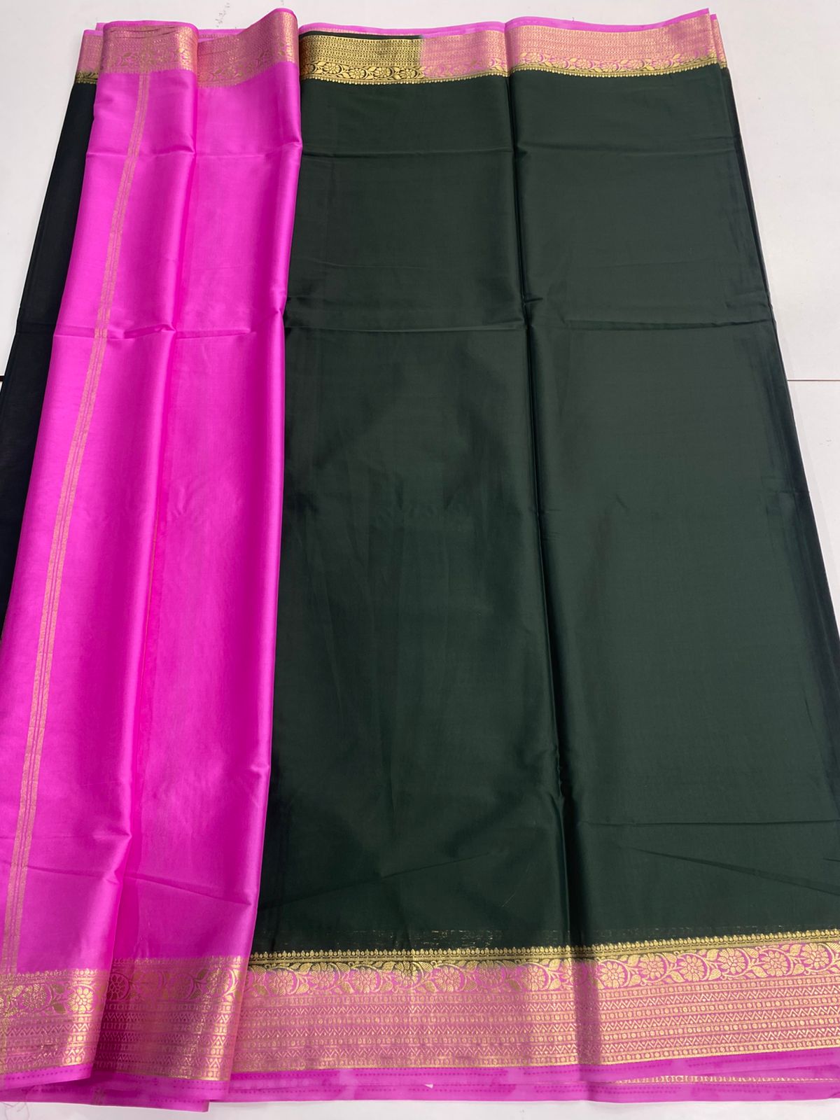 Mysore Crepe Zari Border Saree(3166A)