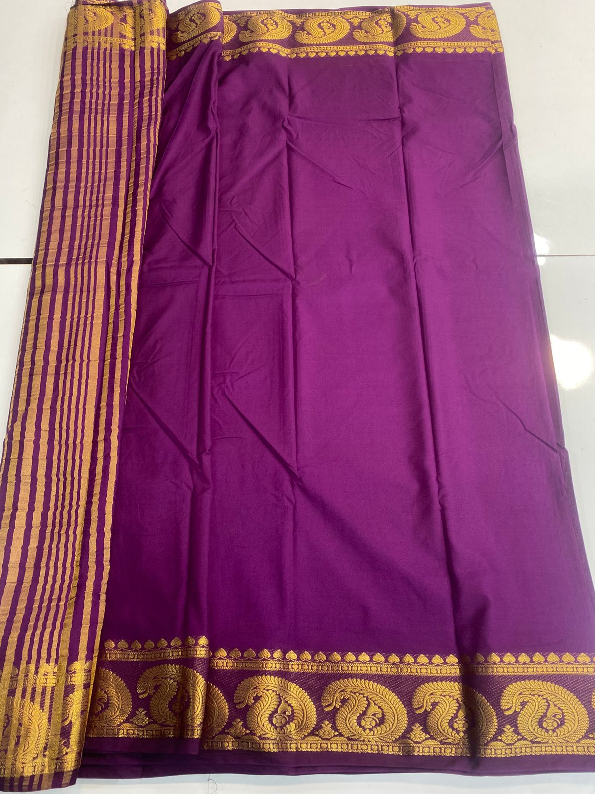 Mysore Crepe Self Saree (3173)