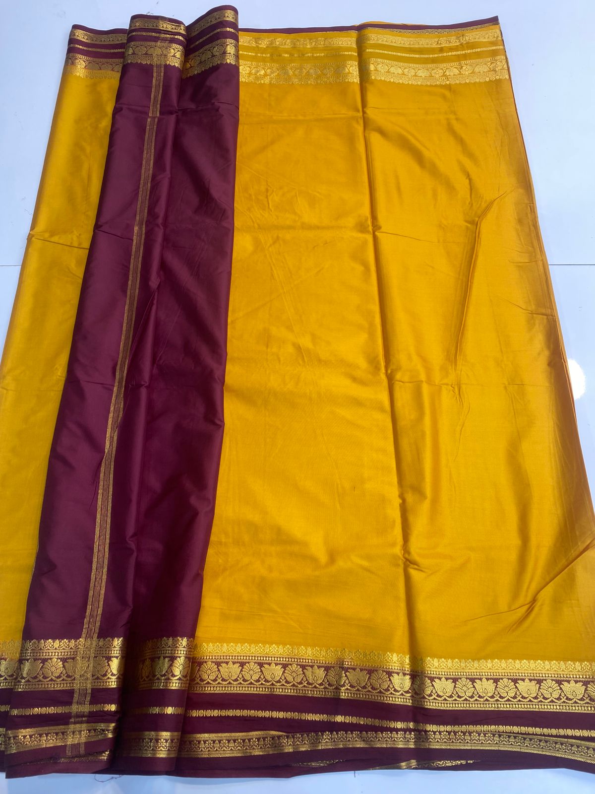 Mysore Crepe Bentex Border Saree(3166B)