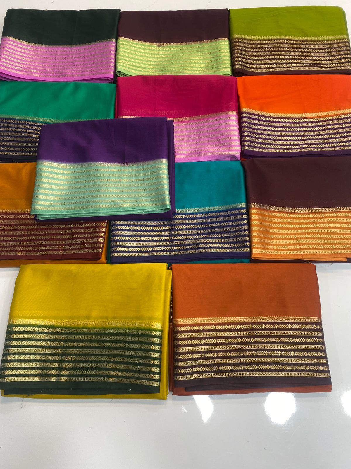 Mysore Crepe Zari Border Saree (3166C)