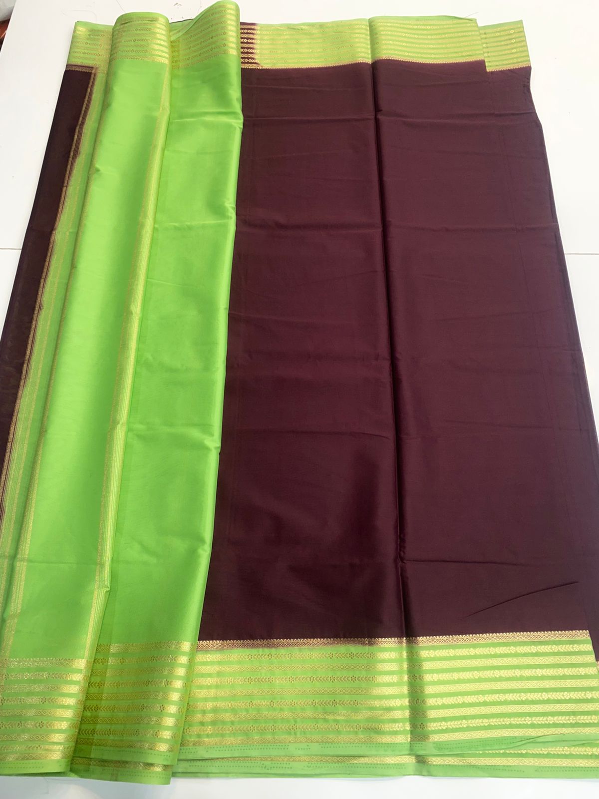 Mysore Crepe Zari Border Saree (3166C)