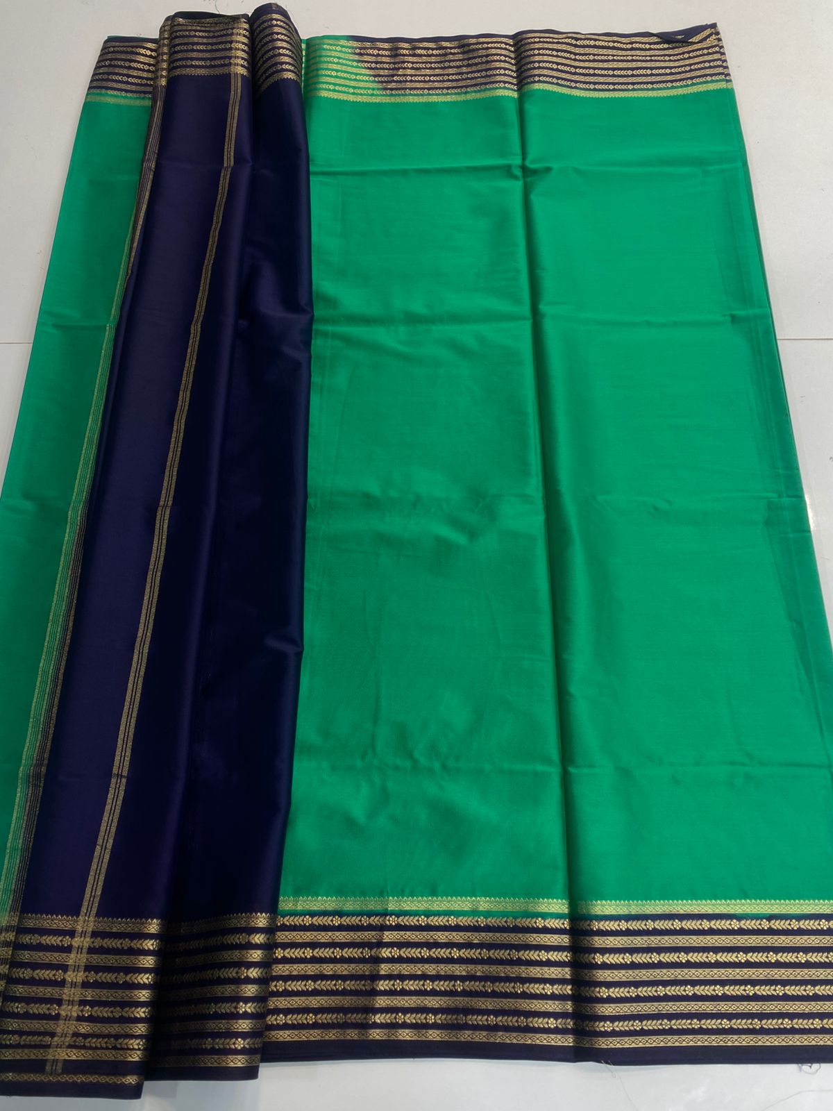 Mysore Crepe Zari Border Saree (3166C)