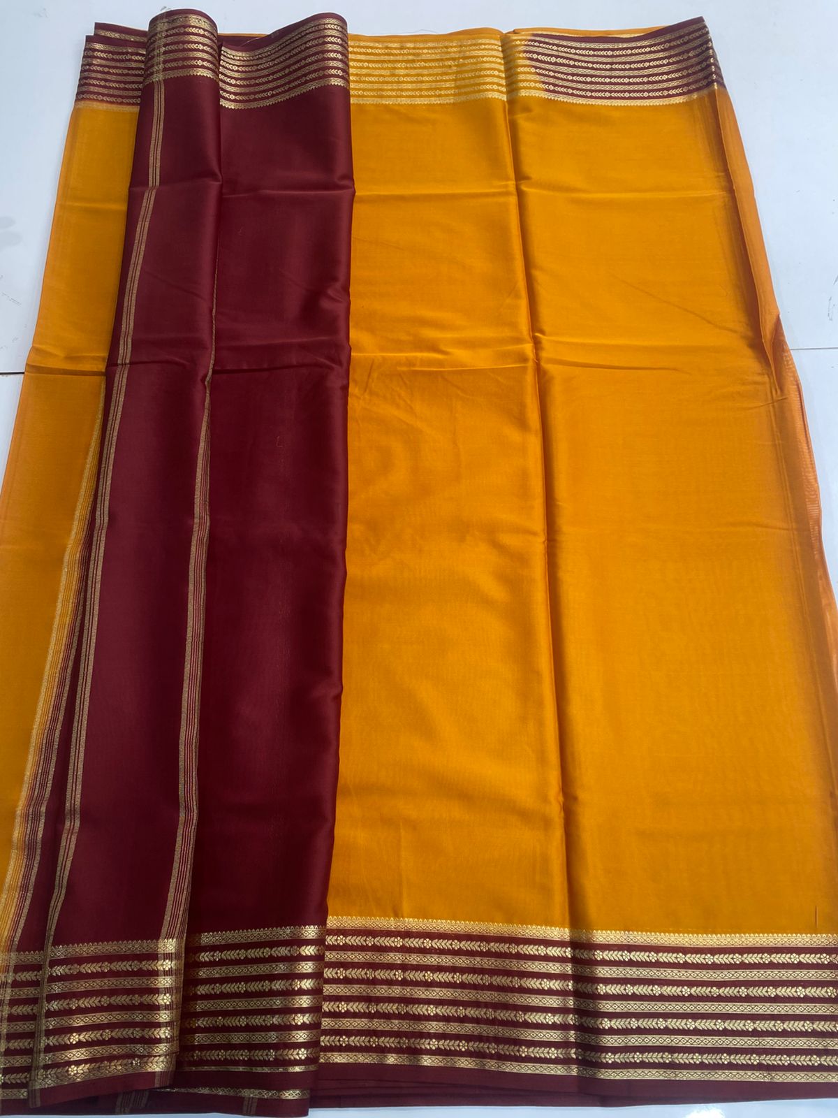 Mysore Crepe Zari Border Saree (3166C)