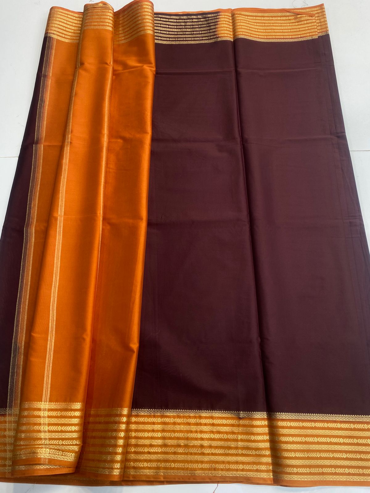Mysore Crepe Zari Border Saree (3166C)
