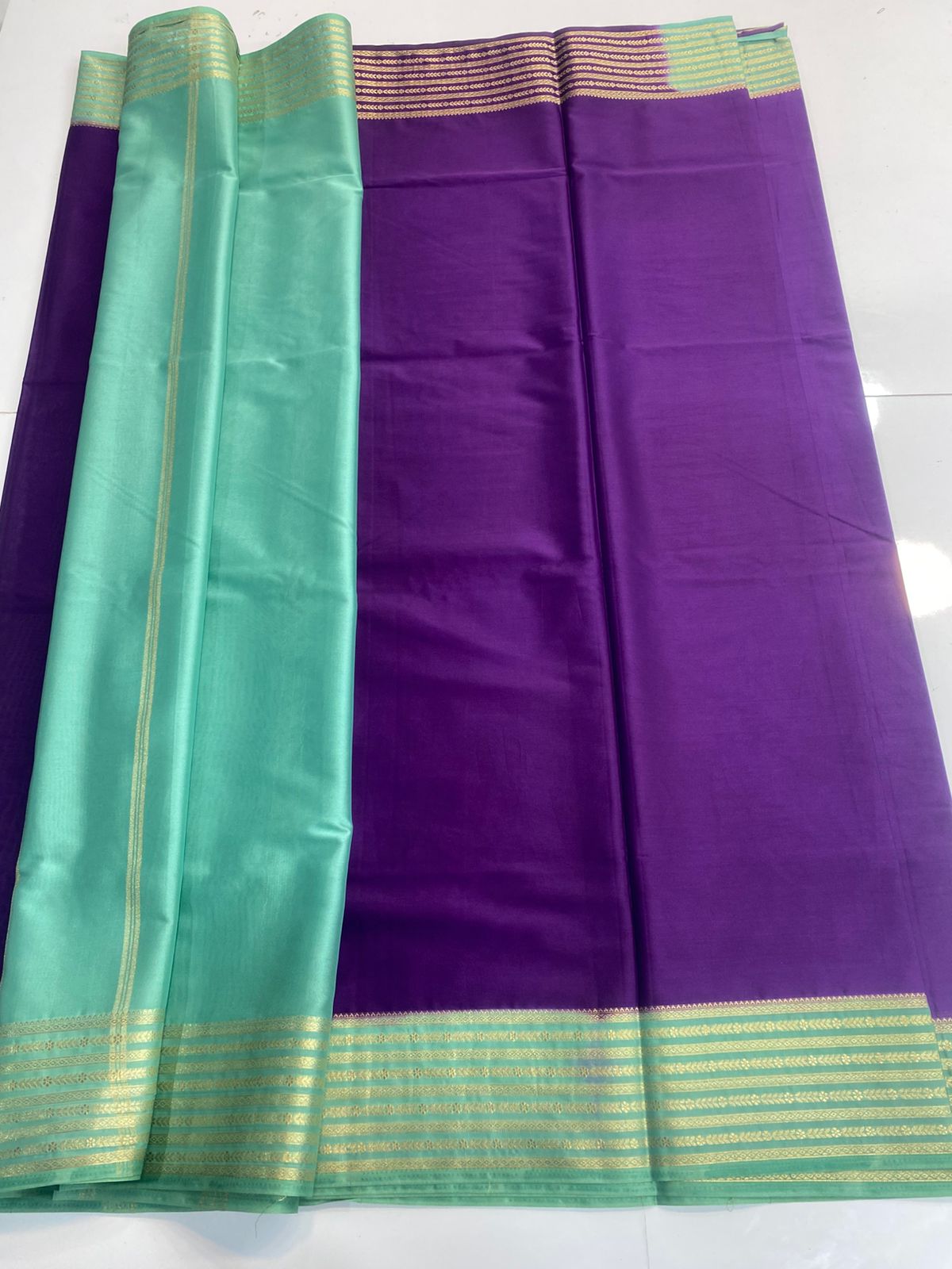 Mysore Crepe Zari Border Saree (3166C)