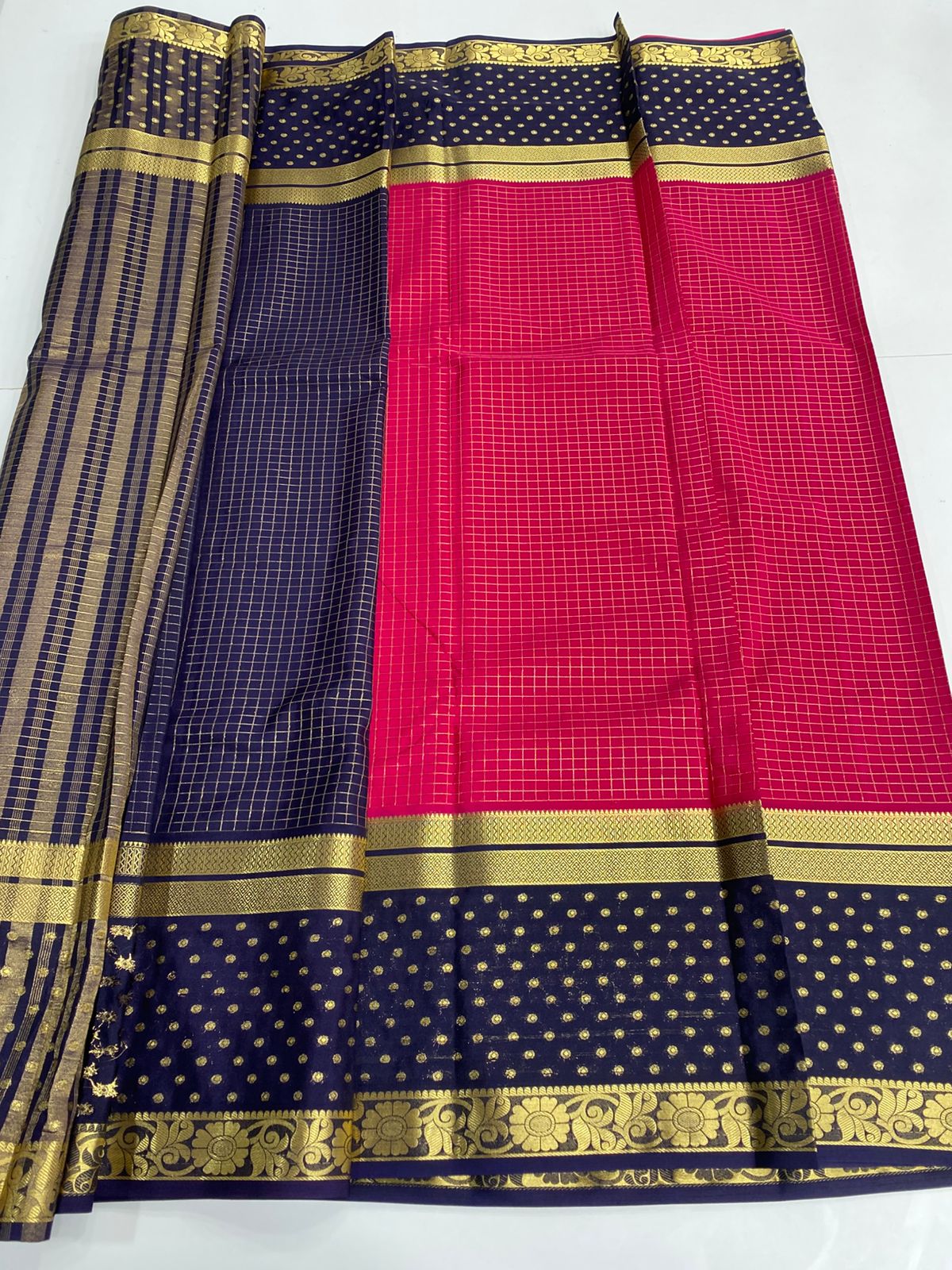 Georgette Chex Zari Butta Border Saree(3172)
