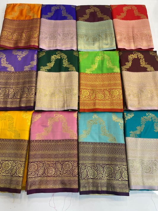 Kanchipuram semi silk sarees(3169)