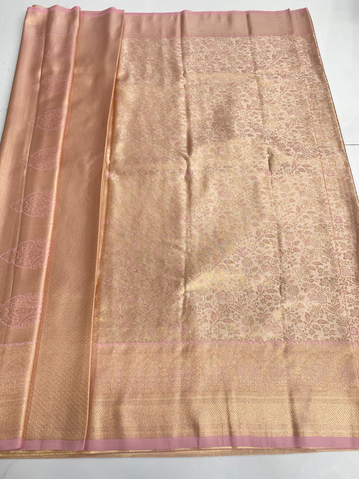 Semi Silk Tissue Broket Satin Saree(3026B)