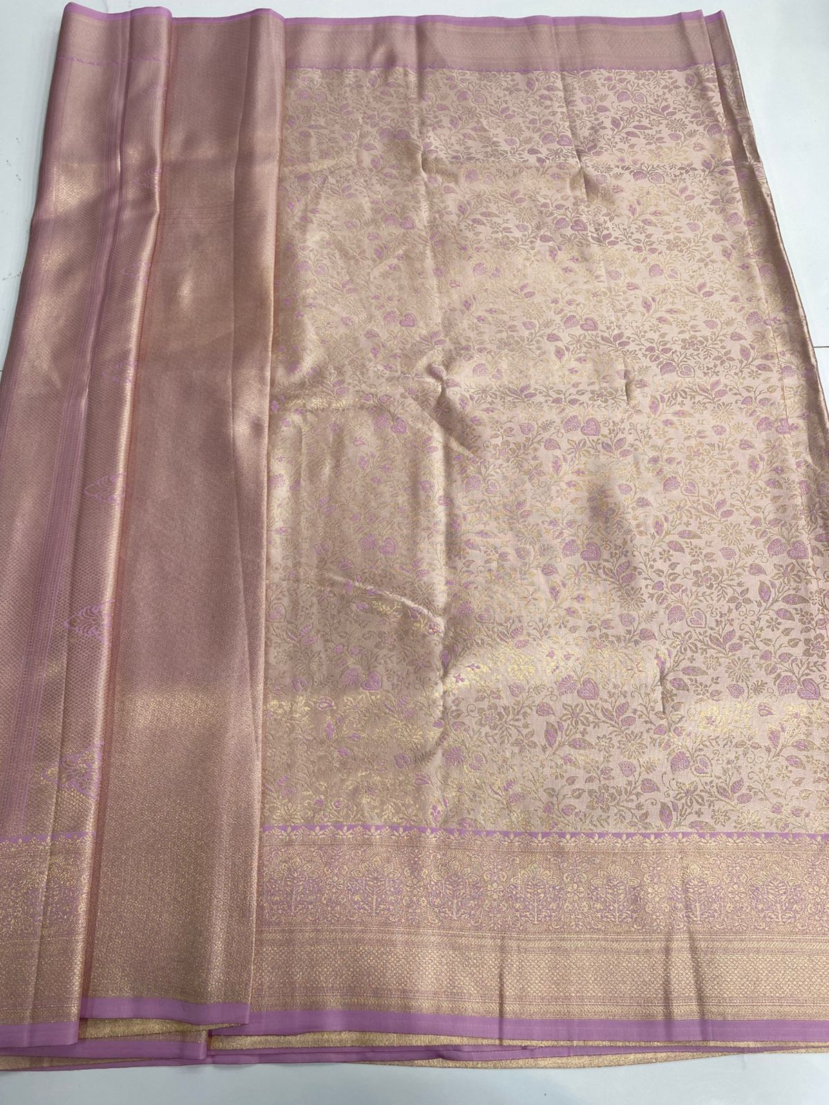 Semi Silk Tissue Broket Satin Saree(3026B)