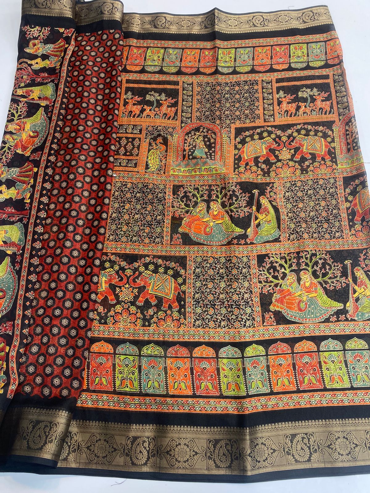Fancy Georgette Print Saree(3187B)
