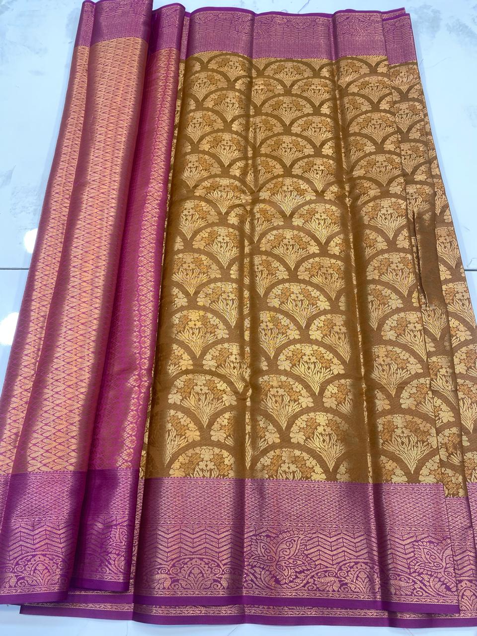 Semi Silk Broket Saree(3194A)
